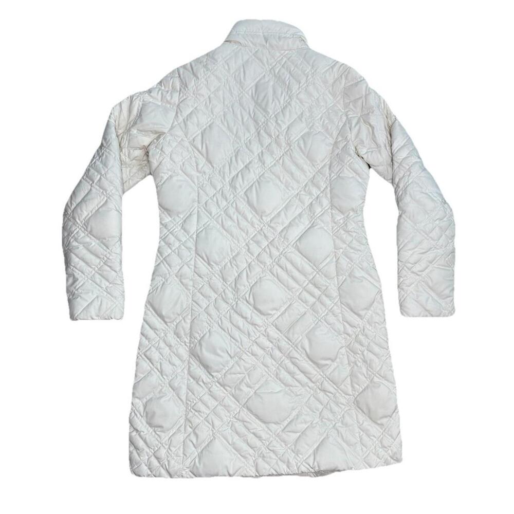 Eddie Bauer Down Quilted Coat Jacket Womens S Mid Length Zip Insulated White - Picture 3 of 8